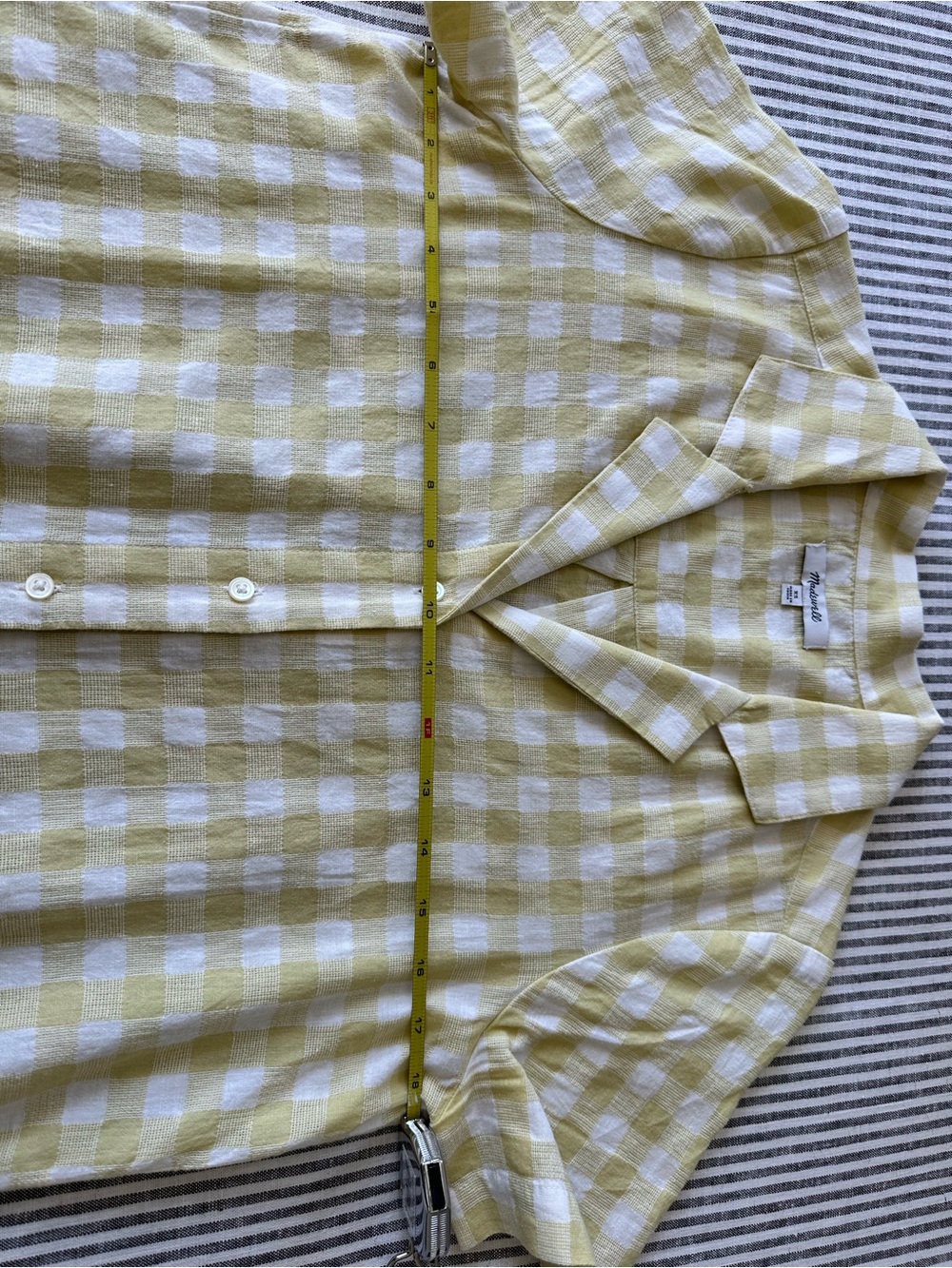 Madewell Yellow and White Gingham Button-Down Shirt - Picture 5 of 7